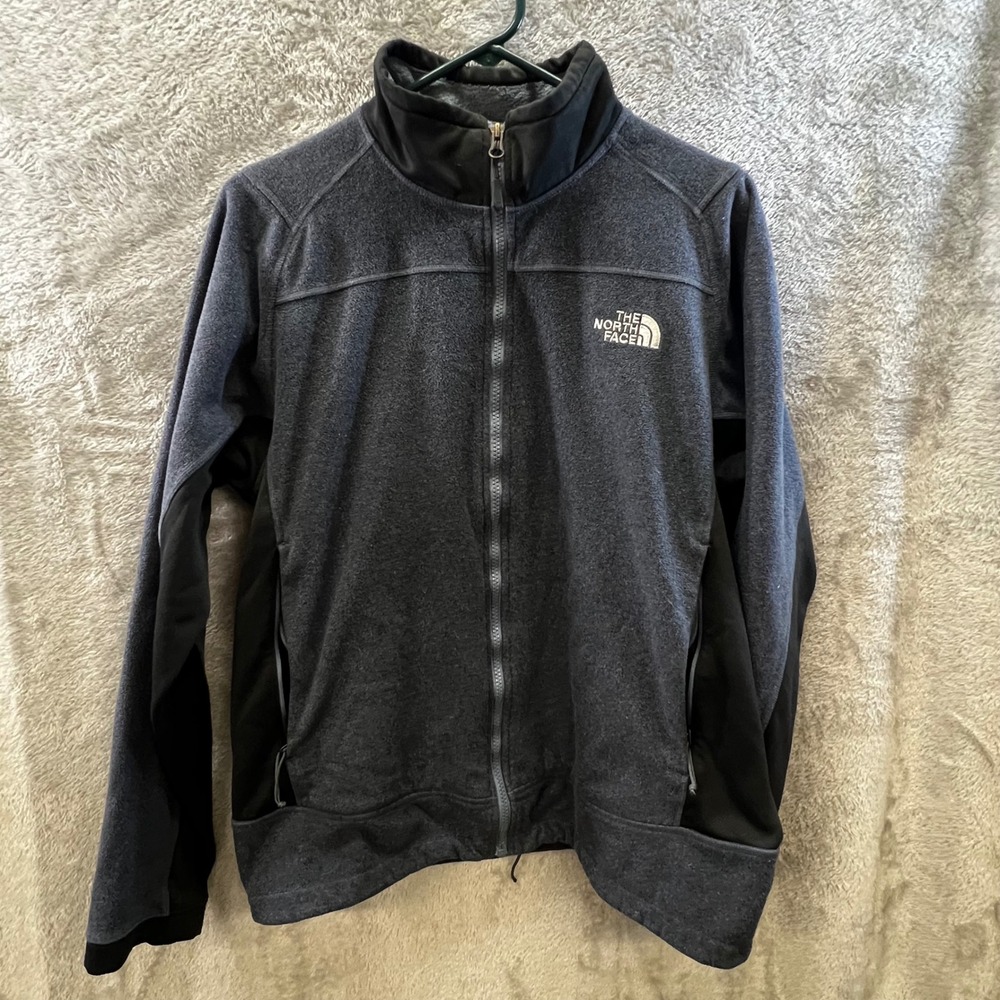 The North Face Men Jacket XL Black Gray Mock Neck Full Zip Logo Gorpcore‎